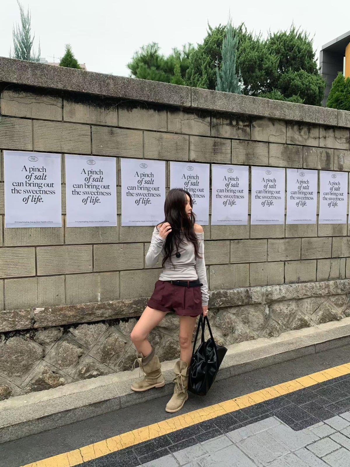 不對稱抓皺彈性上衣